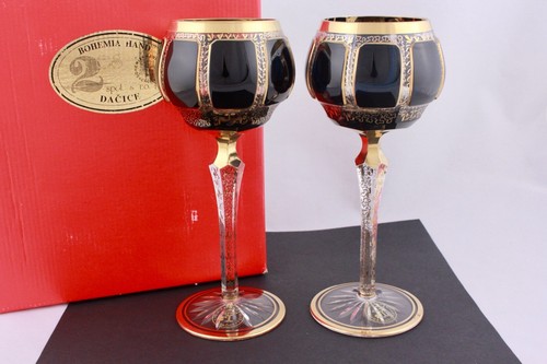 Set calici vintage - moser, blu