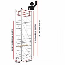 Trabattello Ponteggio FAST con Parapetto e Piano di Lavoro (h lavoro 6,10 m)