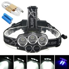 TORCIA LAMPADA FRONTALE 5 LED NEW12000 LUMEN LED RICARICABILE CREE + 2 BATTERIE