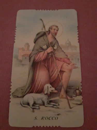 Santino fustellato san rocco - santino,