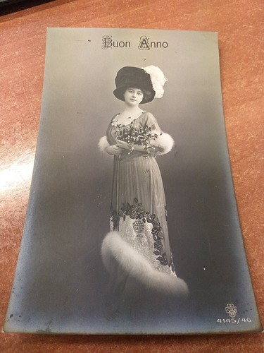 Cartolina vintage buon anno - vintage, vg