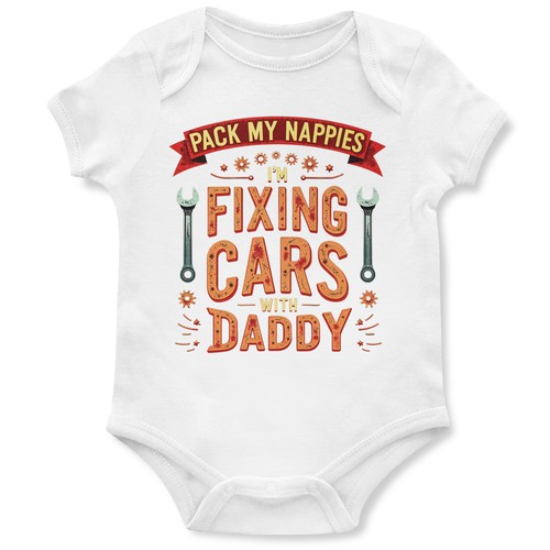 Funny machanic babygrow - funny,
