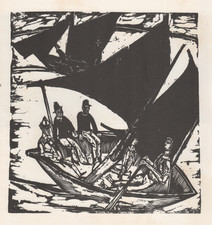 Ernst Ludwig Kirchner - Navi a vela a Fehmarn  - Xilografia