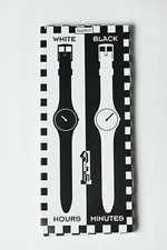 Swatch GZ S10 White Hours Black Minutes Set di 2 Orologi da Polso Unisex