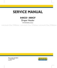 New Holland 840CD 880CF Draper