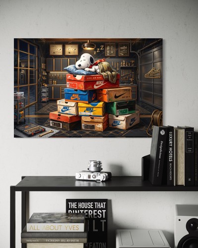 Quadro tela snoopy colorato - su,