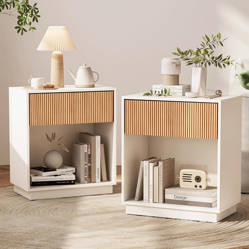 Set comodini scanalati - 2, con