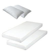 KIT DUE MATERASSI SINGOLI E DUE CUSCINI SOMNUS 80X190 CM