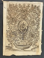 stampa antica rosario gaudioso madonna vergine acquaforte XVII secolo messale