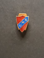 Pins Pin Badge Spilla calcio UMS scudetto rosso blu diagonale