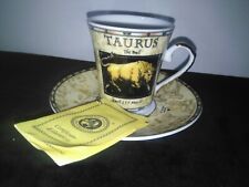 Taurus il toro Venetian Lagoon Porcellana tazzina da caffè con piattino Zodiaco 