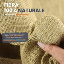 TESSUTO TELA IUTA SACCO JUTA NATURALE VENDITA AL METRO H140 STOFFA DECORI DIVANO
