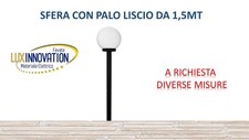 LAMPIONE LAMPADA DA ESTERNO LAMPIONCINO  KIT COMPLETO  CON PALO E SFERA OPACA 