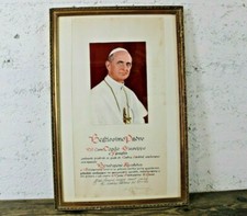 QUADRO Benedizione Apostolica COGITO GIUSEPPE VINTAGE con Cornice Colore Oro