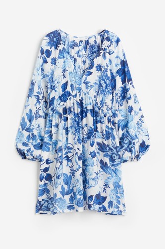 Mini abito blu stampa - mini, h&m