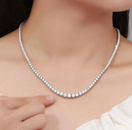 Collana tennis bianca donna - collana,
