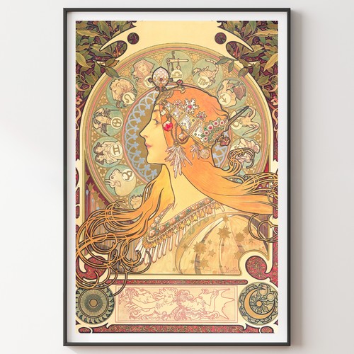 Alphonse mucha stampa - stampa, zodiac