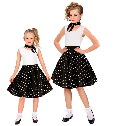Gonna foulard pois nero - e,