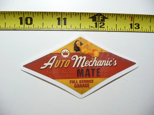 Hotrod garage small sticker - small,