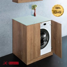 Mobile Porta Lavatrice 70x60xH85 cm Top Cristallo Arredo Moderno con Ante Klara