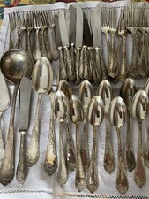 Antico servizio di 51 posate placcate argento 800