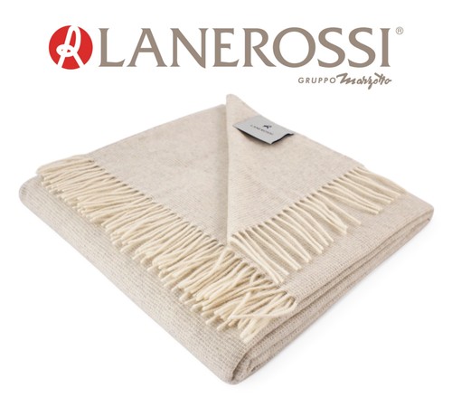 Plaid puro cashmere con frange
