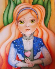 Disegno a matite colorate su carta "Carolina"  - Misure 21x29,7 cm