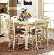 TAVOLO LEGNO 120 X 80 ALLUNGABILE ANTICATO BIANCO - AVORIO - VARI COLORI