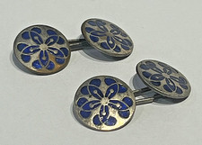 Bigiotteria vintage - coppia di GEMELLI antichi per camicia, FIORI GEOMETRICI
