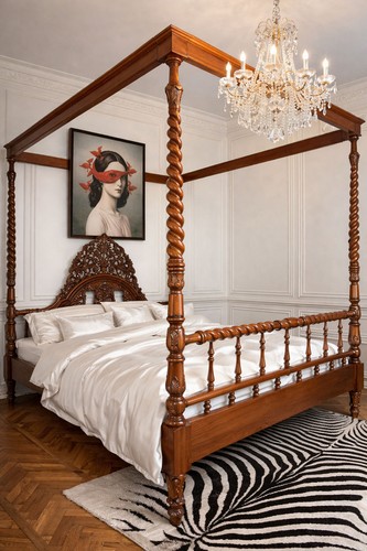Letto baldacchino mogano - letto, a
