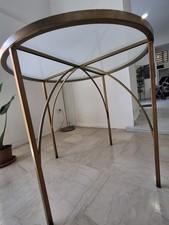 tavolo Base Ferro  Con Vetro Artigianale