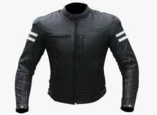Giacca Giubbotto Moto Pelle Uomo Protezioni CE XS S M L XL XXL 3XL 4XL Caffe Rac