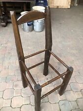 Sedia Rustica in Legno Restaurata con Seduta in Paglia Non Compresa