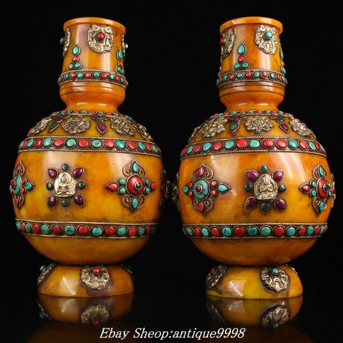 Vecchia coppia vaso bottiglia