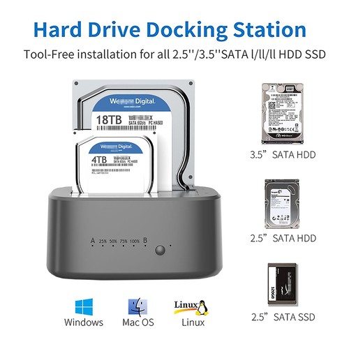 2x18tb hard drive docking - drive,