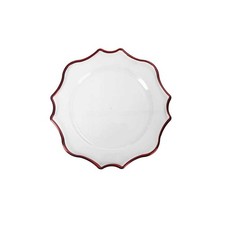 BRANDANI Sottopiatto Smart 33cm Set 4 Pezzi Trasparente Bordo Rosso