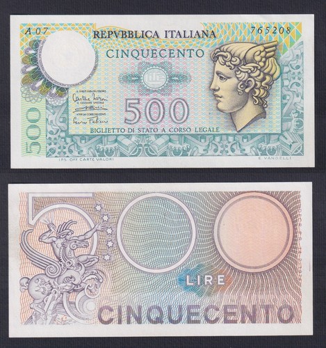 Banconota italia 500 - 500, lire