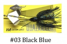 HM CUSTOM LURES Quazkiller #03 Downdraft Black Blue Buzz Bait Quad Quaz