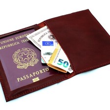 CUSTODIA PORTA PASSAPORTO IN PELLE DOCUMENTI DA VIAGGIO UOMO DONNA PORTAFOGLI