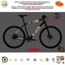 Kit adesivi vinile riflettente telaio bicicletta mtb bomb sponsor MGP reflective