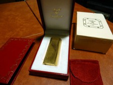 Cartier Lighter Gold Plated Vertical Lines
