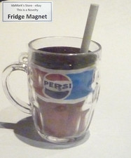 PEPSI Cola Vetro Tazza Manico Edizione Limitata FRIGO MAGNETE Novità 1,5" Blu Carino