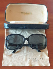 BULGARI BLACK SILVER STRASS GEM OCCHIALI DA SOLE DONNA ORIGINALI USATI BUONI