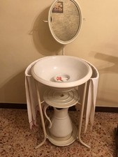  Lavabo antico Completo in ferro Battuto con Toeletta a mano da camera