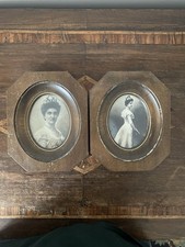 Coppia di miniature ritratto Savoia Piemonte Regina Elena del Montenegro 