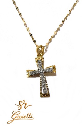 Collana specchiata con croce - specchiata,
