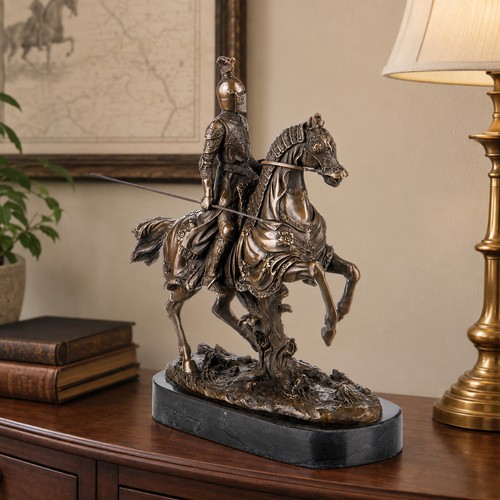 Scultura bronzo cavaliere a - cavaliere,