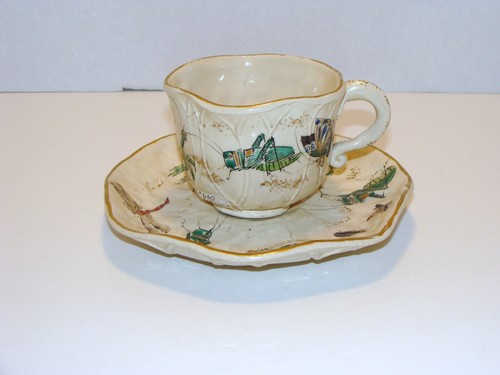 Vecchio set piattini - tazza, oro