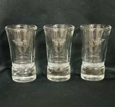 Set 3 Bicchieri Sobieski Vodka Shot Logo Corona in rilievo Trasparente Grado Commerciale