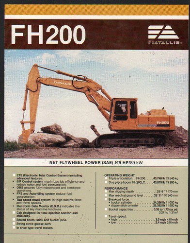 Foglietto brochure escavatore